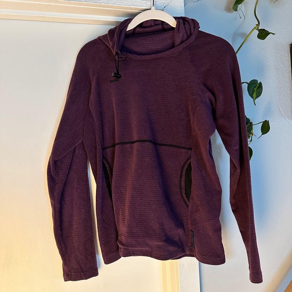 Melanzana Purple hooded Grid Fleece